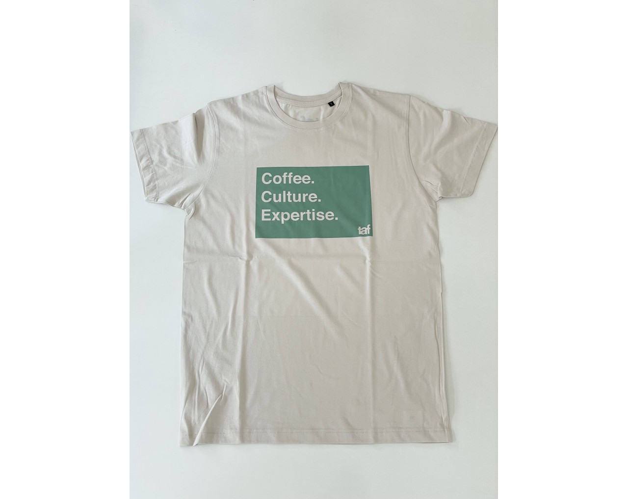 Taf ΅Beige T-shirt with green print