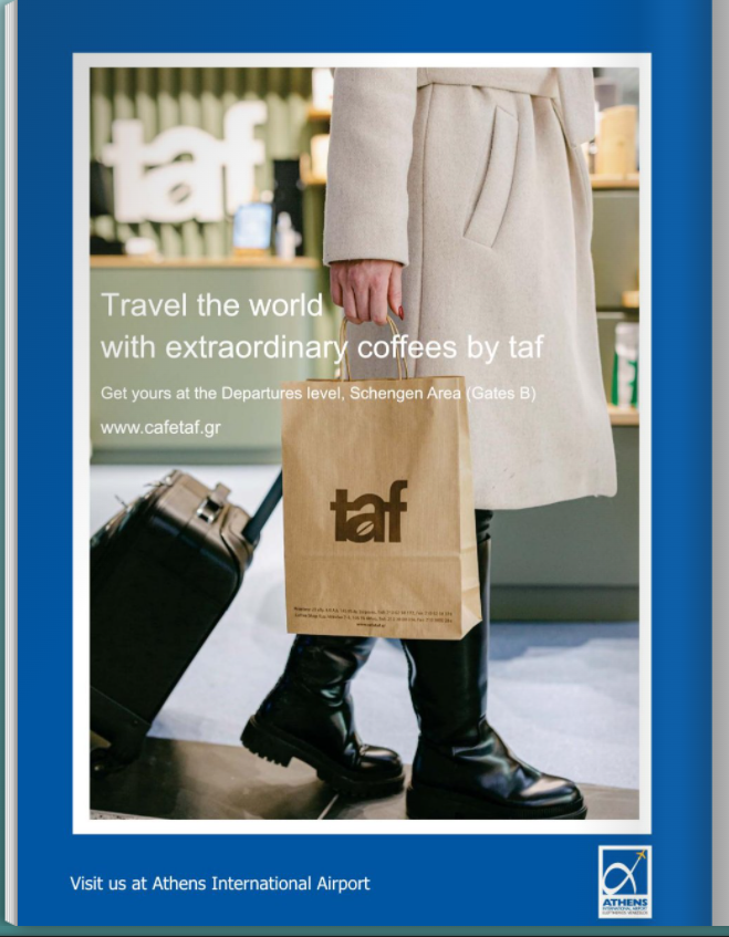 March 2022, 2Board issue 55, Taf Beans & Ground Coffee at the Athens International Airport